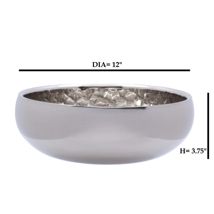 # Round Bowl | Double Wall | Stainless Steel | Ice Pattern 