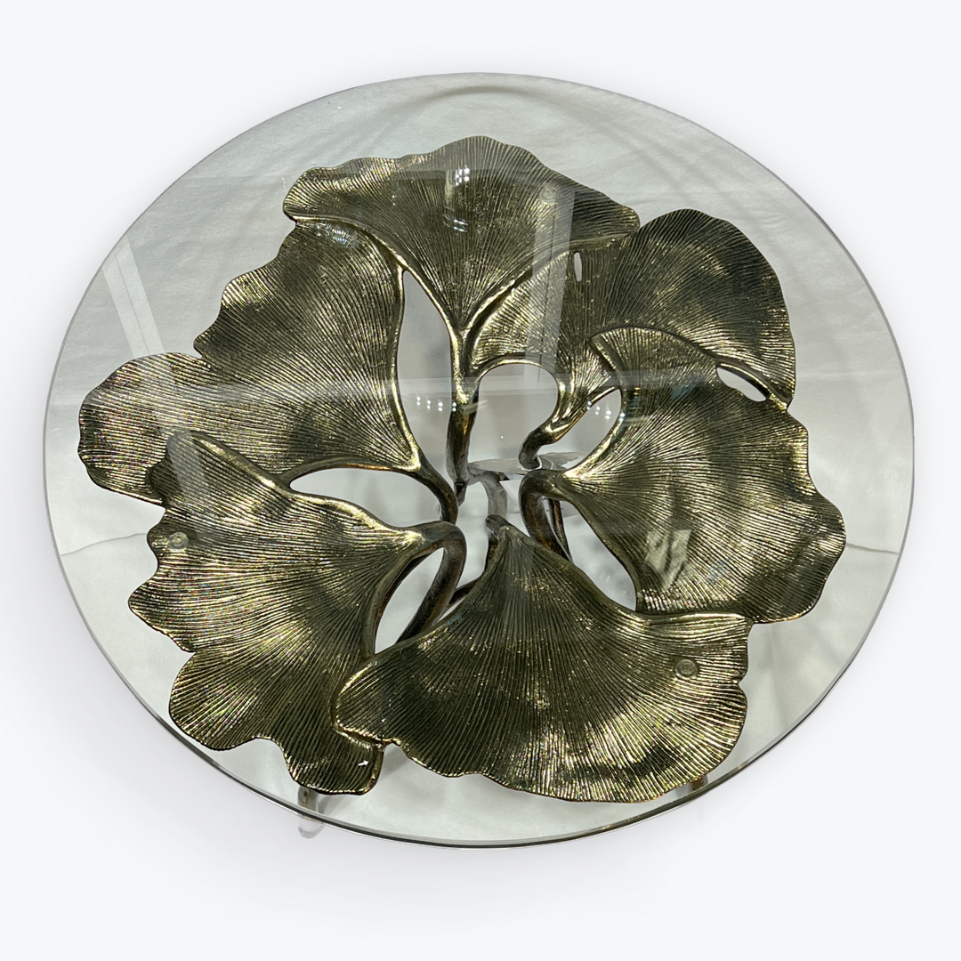 End Table | Leaf Design | Aluminum | Brass color | 310024