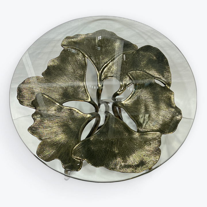 End Table | Leaf Design | Aluminum | Brass color | 310024