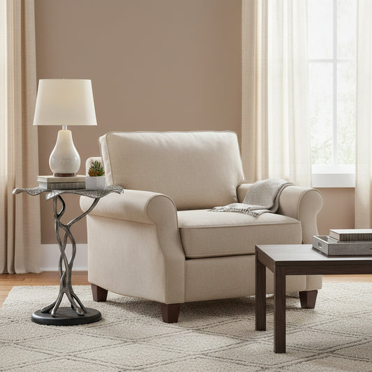 End Table Leaf Design | Antique Silver | 310035