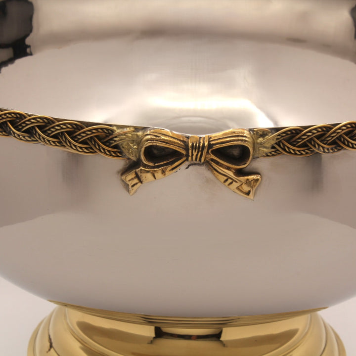 Large Bowl Server | Two Tone | Stainless Steel &amp; Brass 