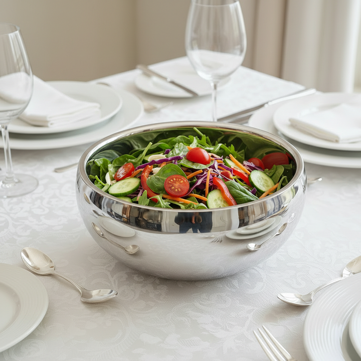 Round Bowl | Double wall | Stainless Steel | Mirror Finish | 300018