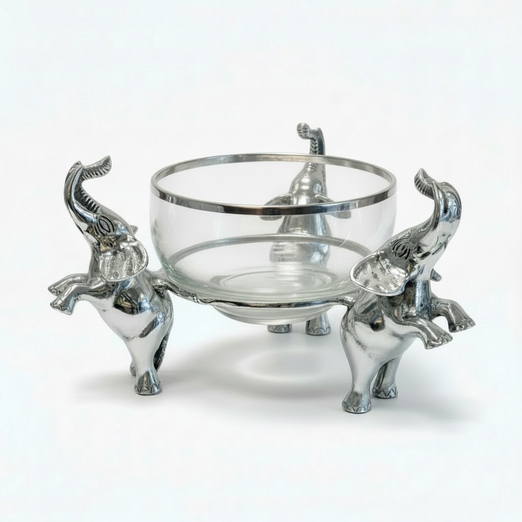 Decorative Server with Glass Bowl | Elephant Collection | 440426