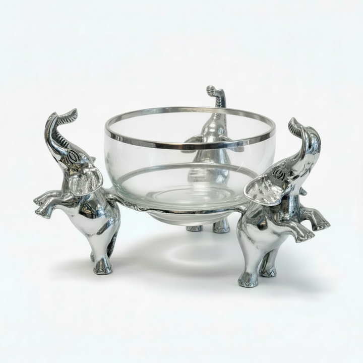 Decorative Server with Glass Bowl | Elephant Collection | 440426