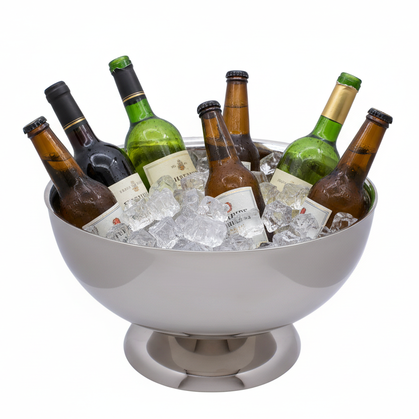 Champagne Bowl | Double Wall | Stainless Steel | Ice Pattern