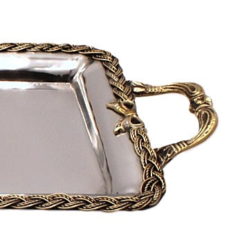 Rectangular Tray | Two tone | St Steel &amp; Brass