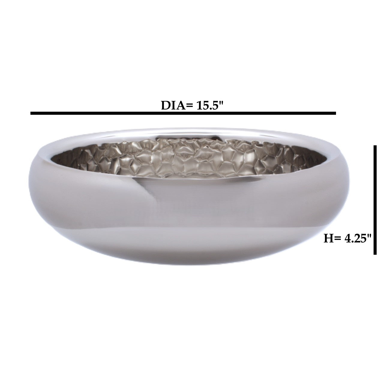 Round Bowl | Double Wall | Stainless Steel | Ice Pattern