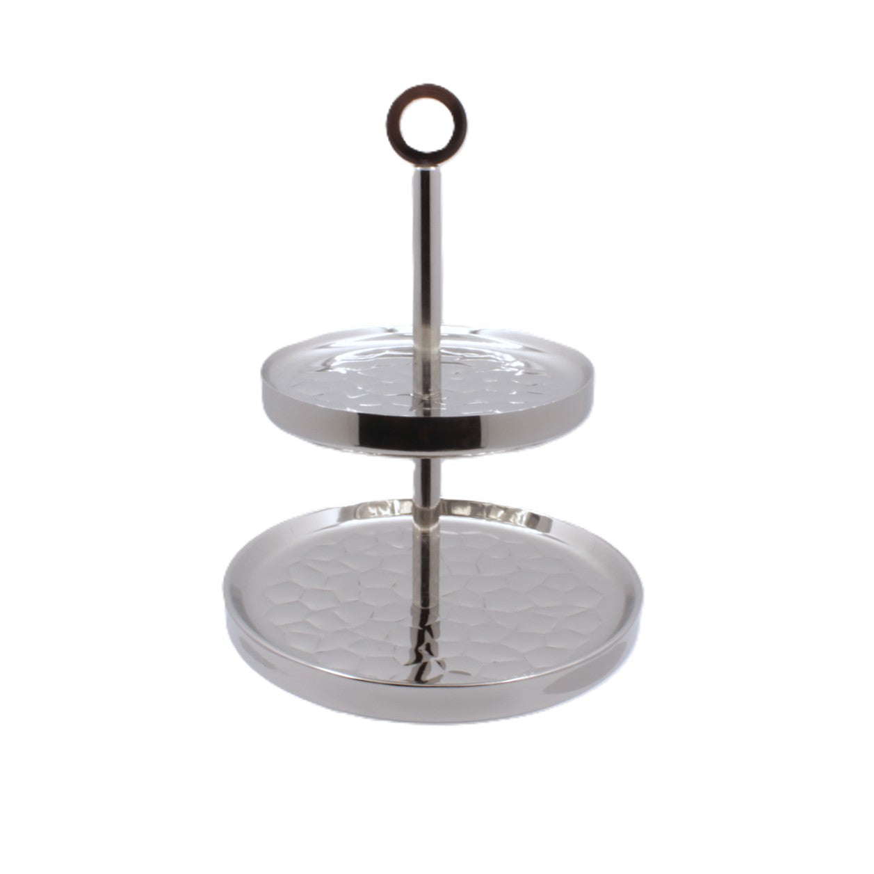 Cake Stand | Double Wall | Stainless Steel | Ice Pattern