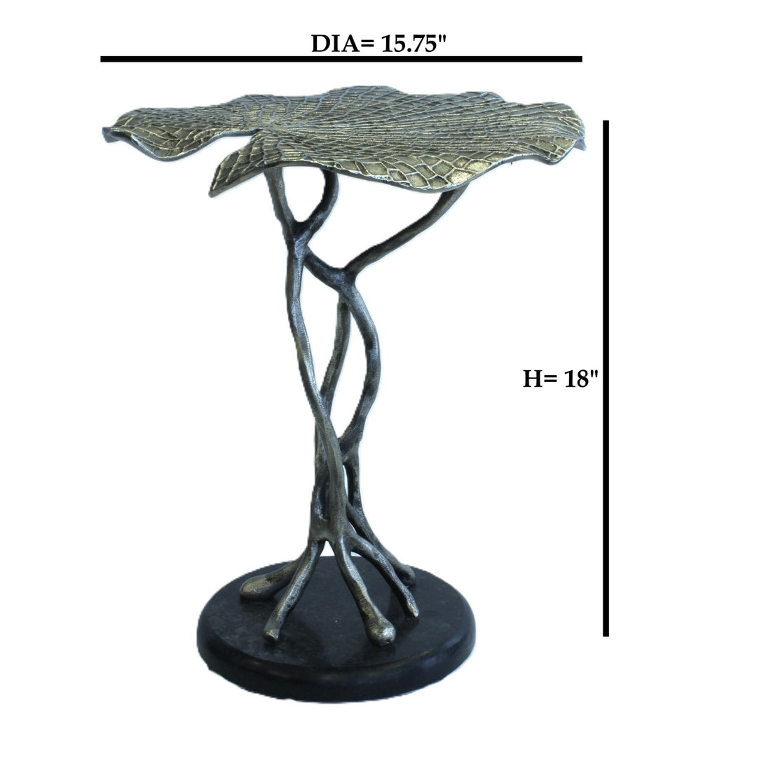 End Table Leaf Design | Antique Silver | 310035