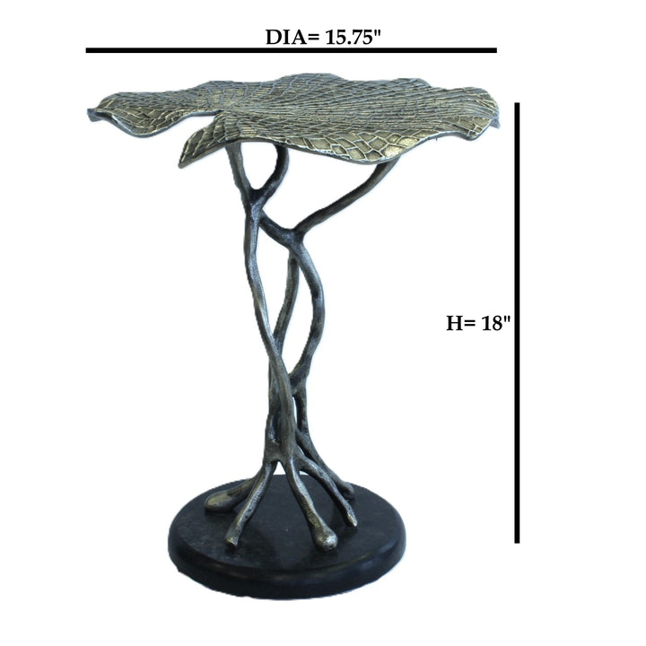 End Table Leaf Design | Antique Silver | 310035