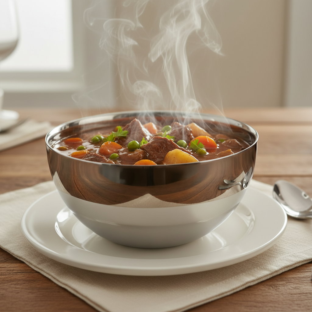 Round Bowl | Double wall | Stainless Steel | Mirror Finish