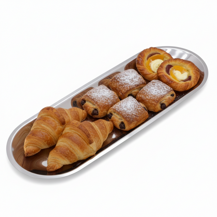 Oval Try | Double Wall | Stainless Steel | Ice Pattern