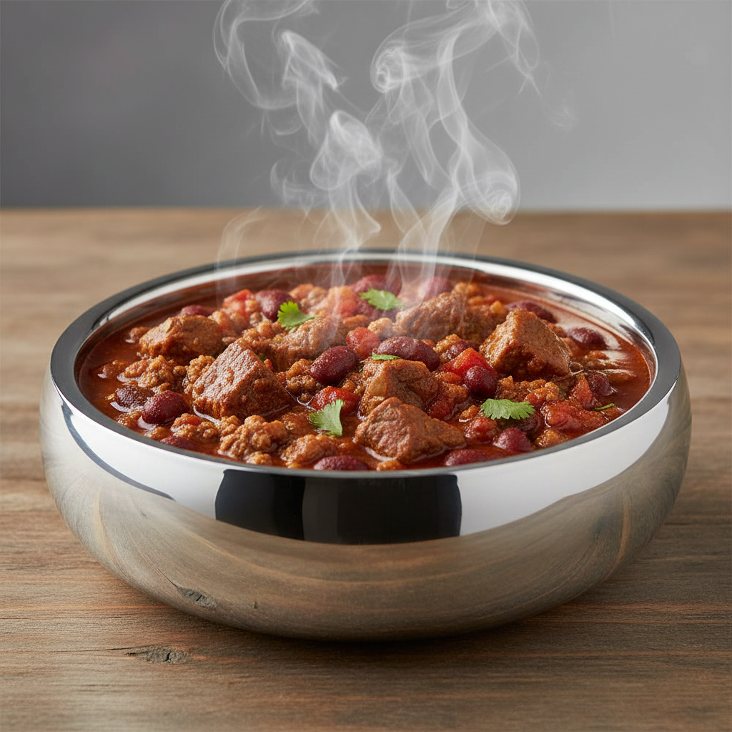 Round Serving Bowl | Double Wall | Stainless Steel 