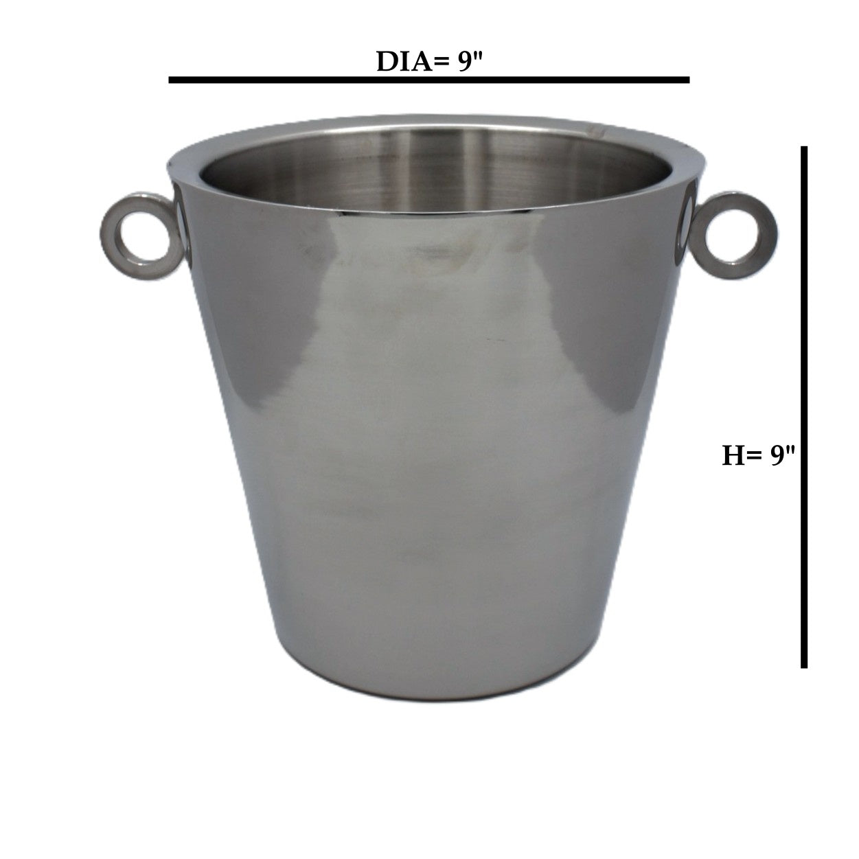 Ice Bucket | Double Wall | Stainless Steel | Mirror Finish 