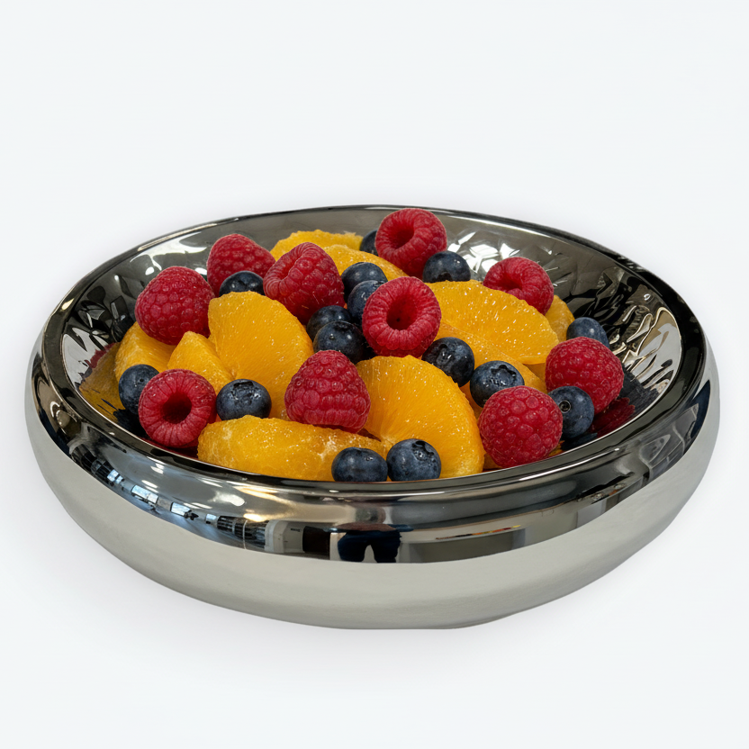 Shallow Servingware | Double Wall | Stainless Steel | Ice pattern