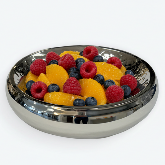 Shallow Servingware | Double Wall | Stainless Steel | Ice pattern