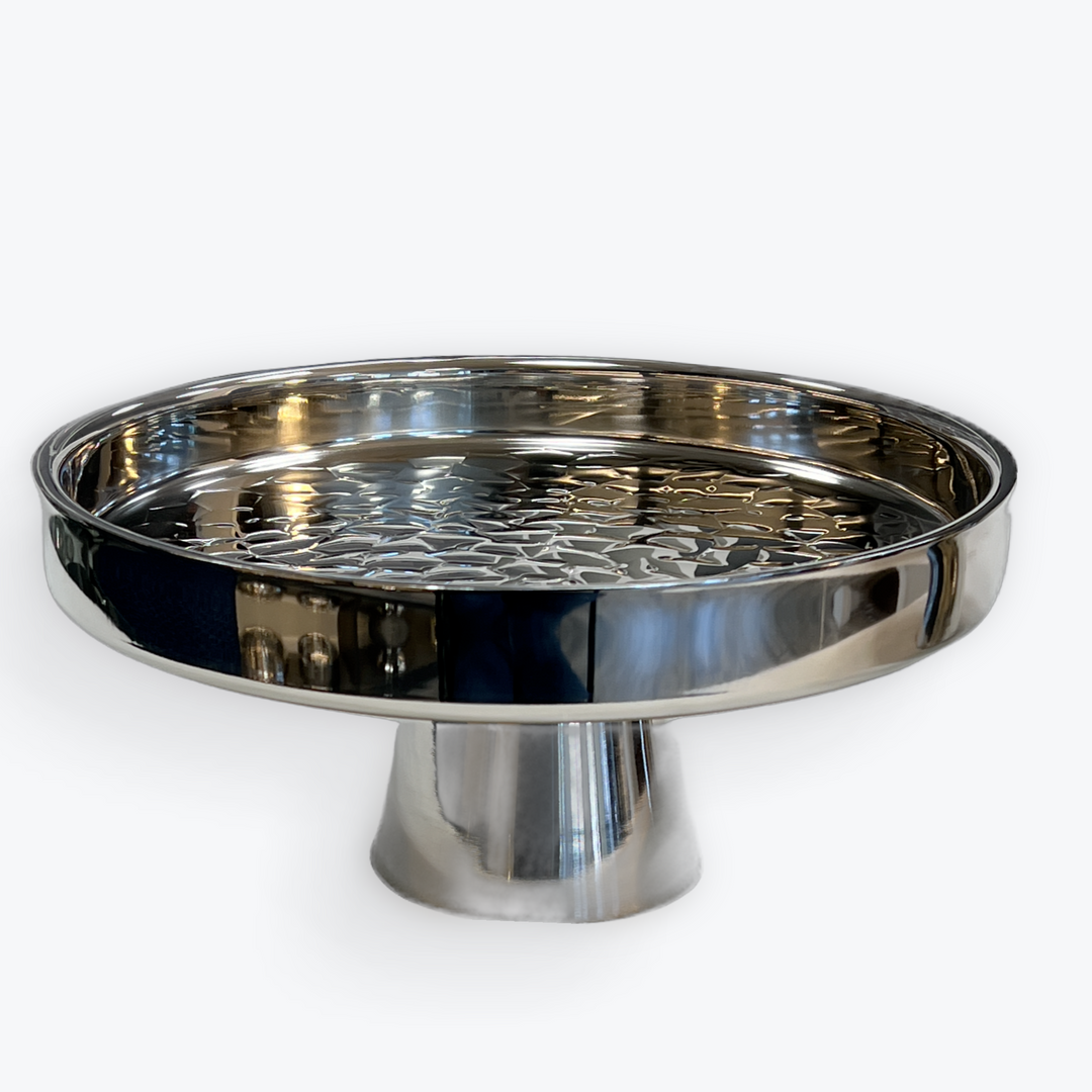 Cake Stand | Double wall | Stainless Steel | Ice Pattern