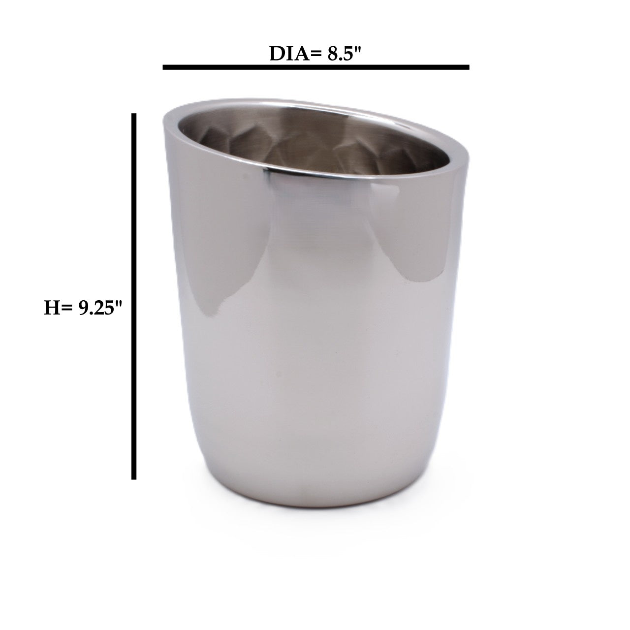 Slant Ice Bucket | Double wall | Stainless Steel | Ice Pattern