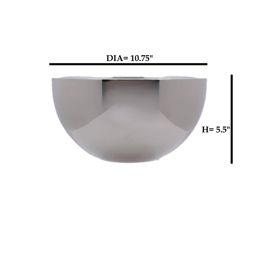Round Bowl | Double Wall | Stainless Steel | Ice Pattern