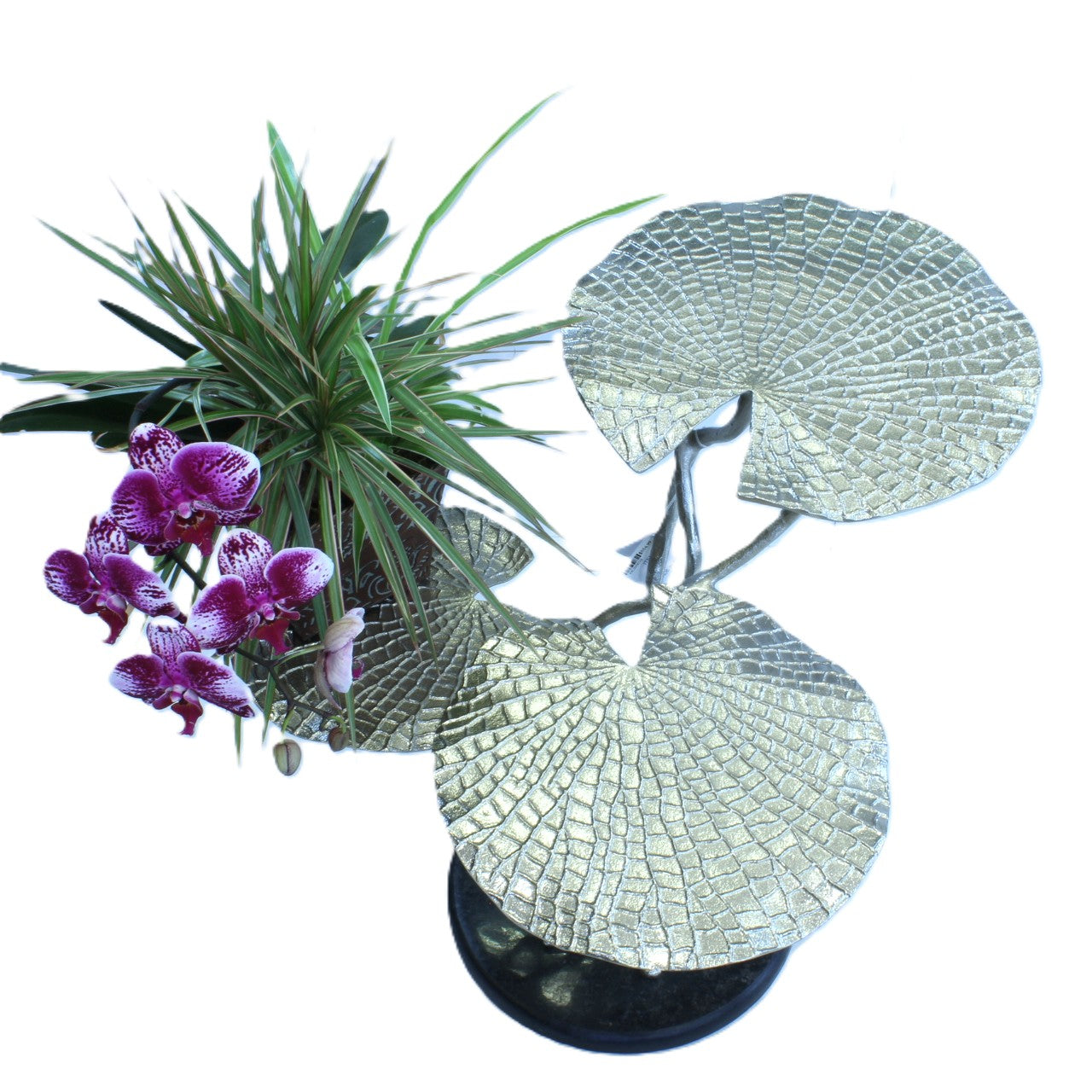 Decorative 3 leaf table | Antique silver color | 310033