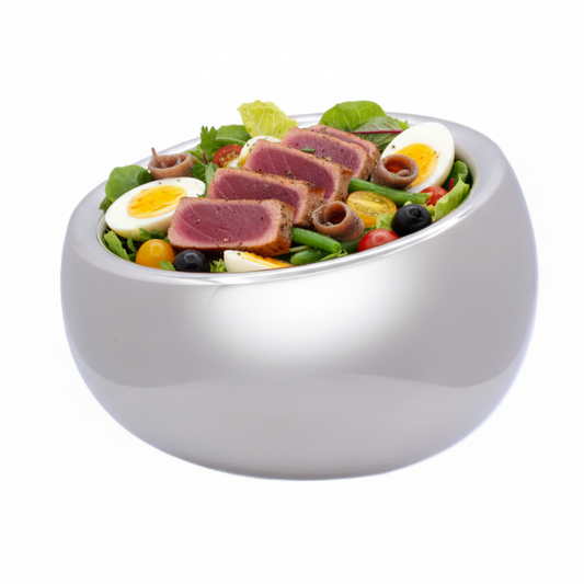 Tapered Serving Bowl | Double Wall | Stainless Steel | Ice Pattern