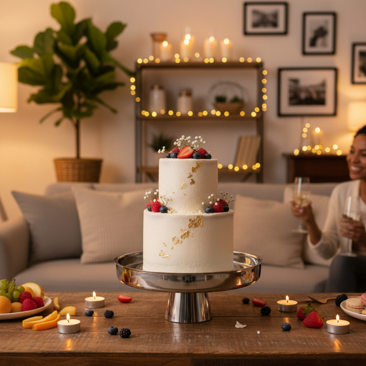 cake stand | double wall | Stainless steel