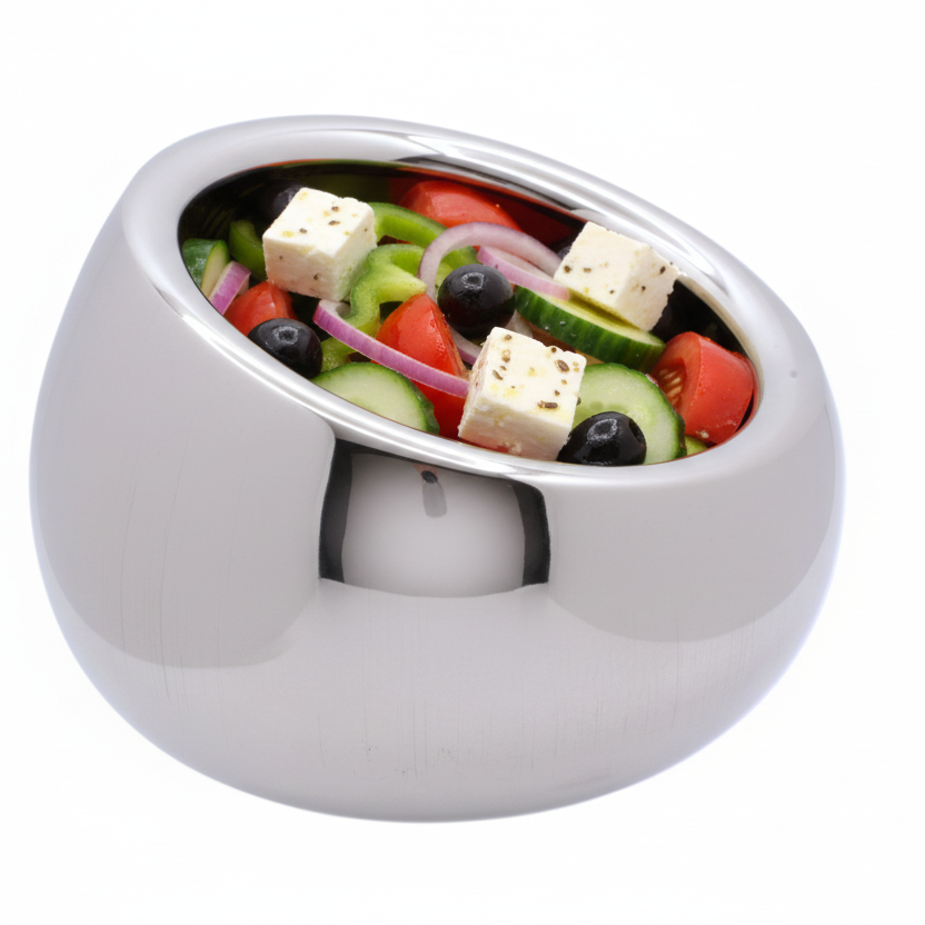 Tapered Serving Bowl | Double Wall | Stainless Steel | Ice Pattern