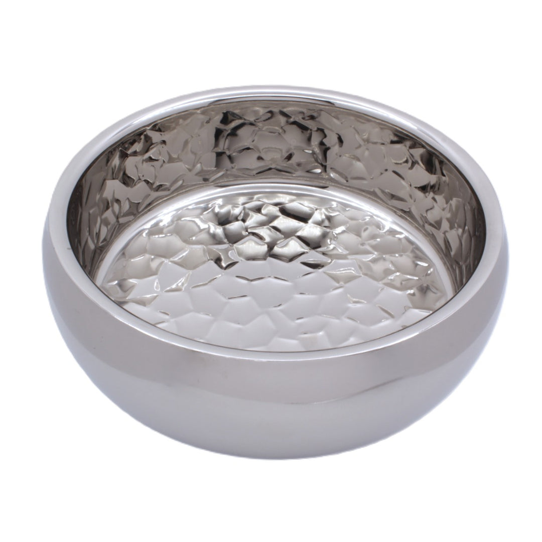 Round Bowl | Double Wall | Stainless Steel | Ice Pattern 