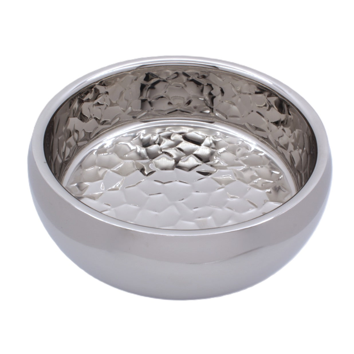 Round Bowl | Double Wall | Stainless Steel | Ice Pattern 
