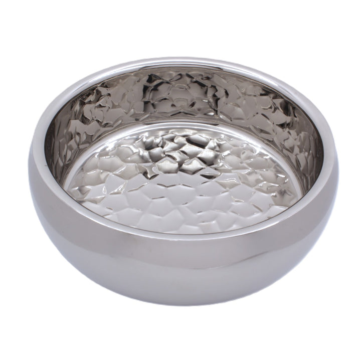 Round Bowl | Double Wall | Stainless Steel | Ice Pattern 