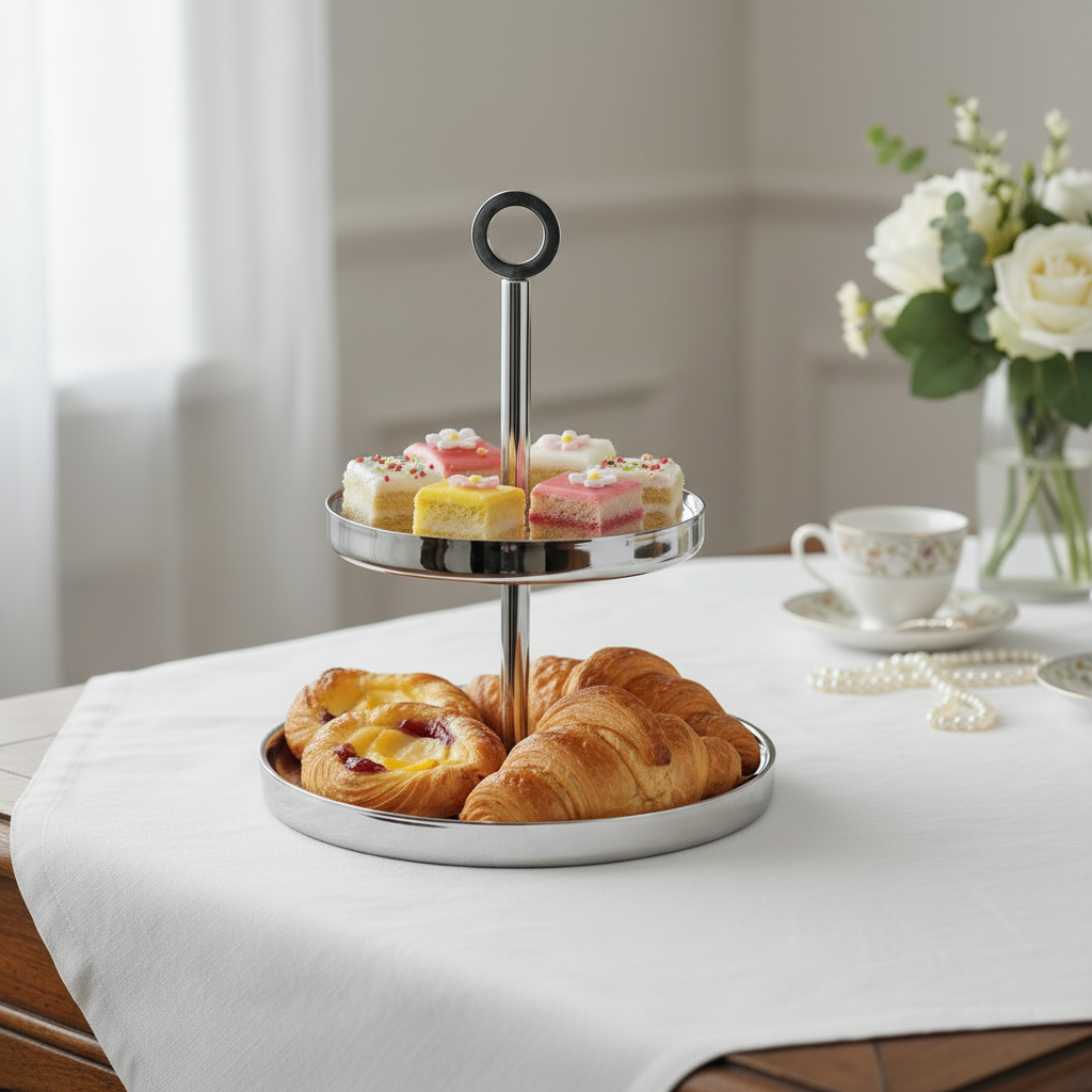 Cake Stand 2 Levels | Stainless Steel | Double Wall 