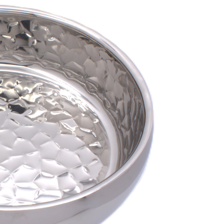 # Round Bowl | Double Wall | Stainless Steel | Ice Pattern 