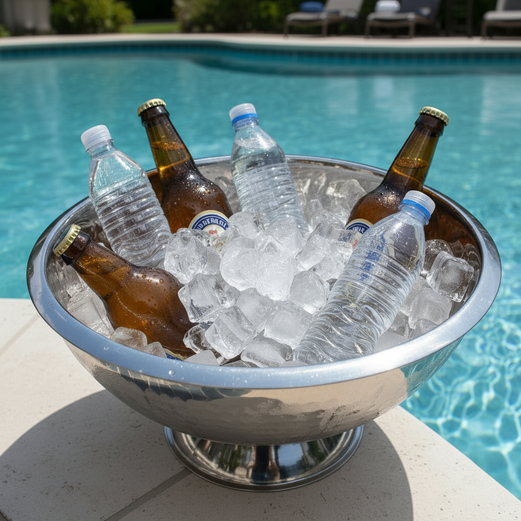 Champagne Bowl | Double Wall | Stainless Steel | Ice Pattern