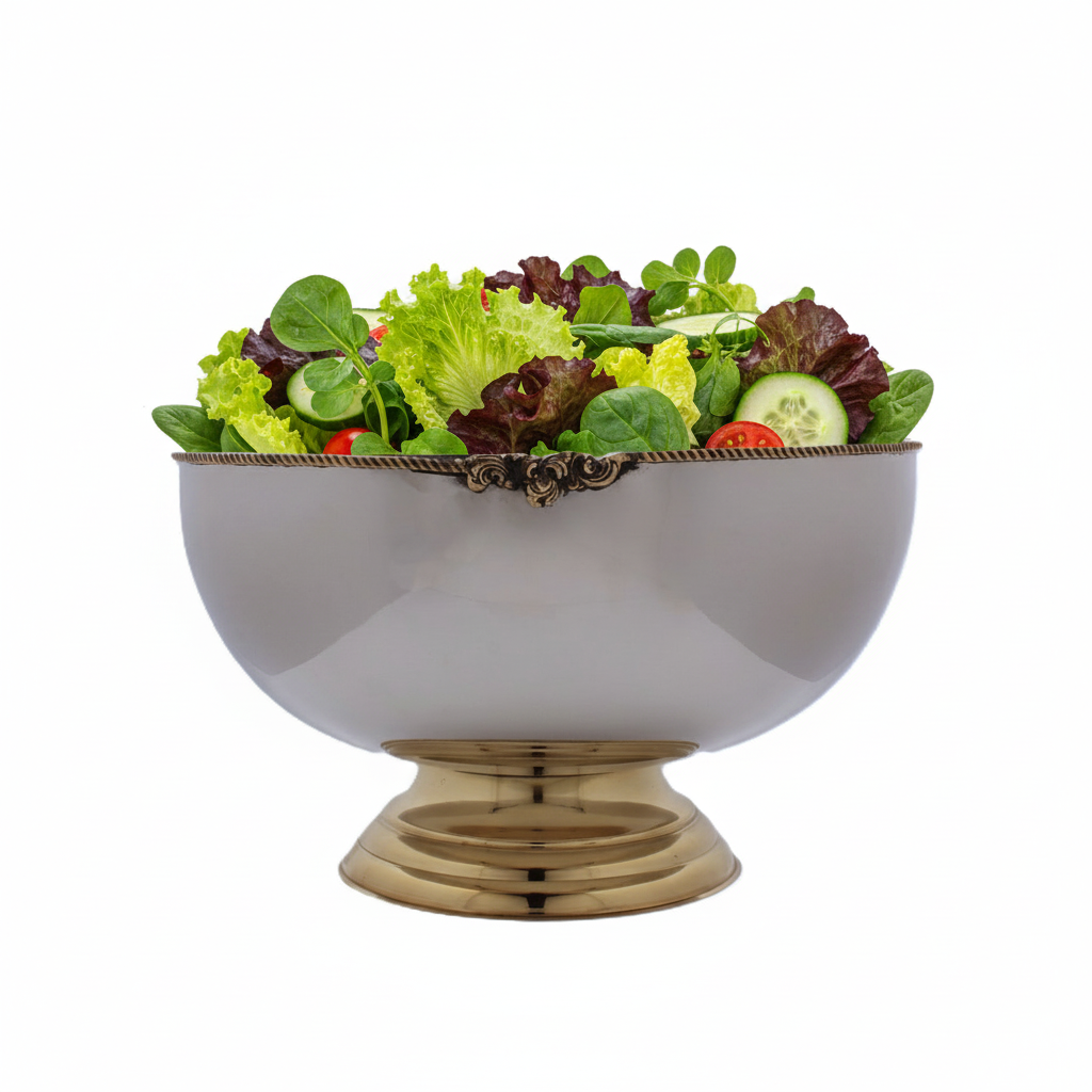 Large Bowl Serveware | Stainless Steel &amp; Brass