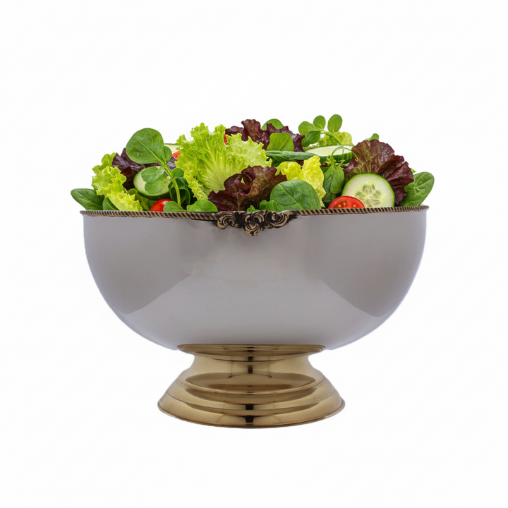 Large Bowl Serveware | Stainless Steel &amp; Brass