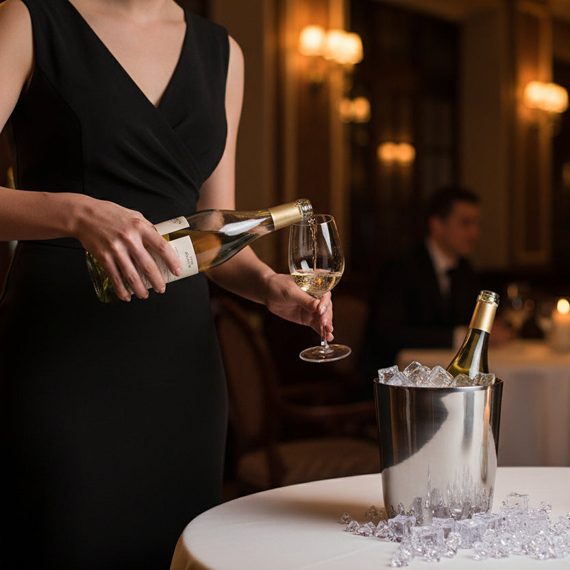 Slant Ice Bucket | Double wall | Stainless Steel | Mirror Finish