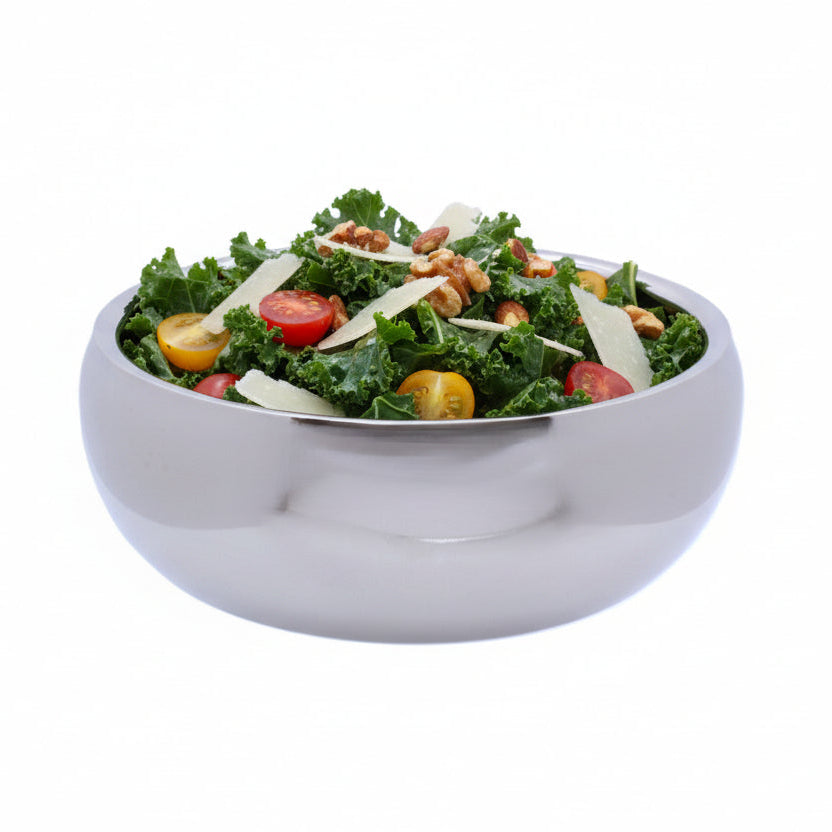 Round Bowl | Double Wall | Stainless Steel | Ice Pattern 