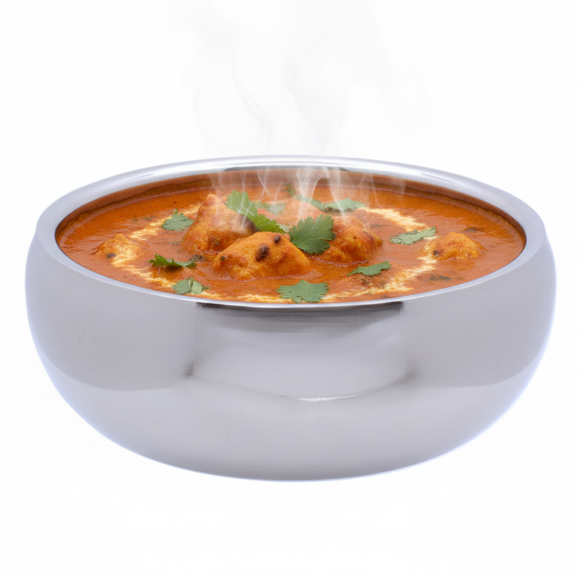 Round Bowl | Double Wall | Stainless Steel | Ice Pattern 