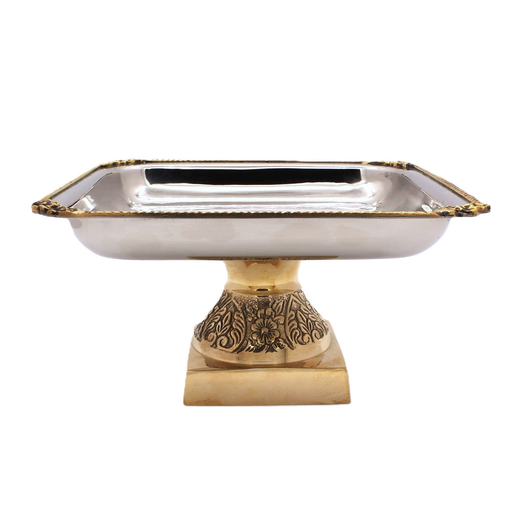 Square Candy Stand | Two tone |  St Steel &amp; Brass