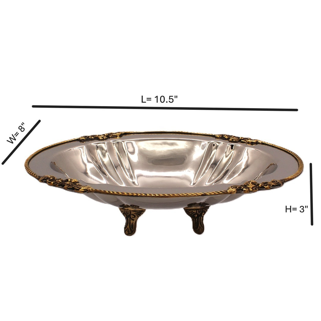 Oval Server | Two Tone | Steel &amp; Brass