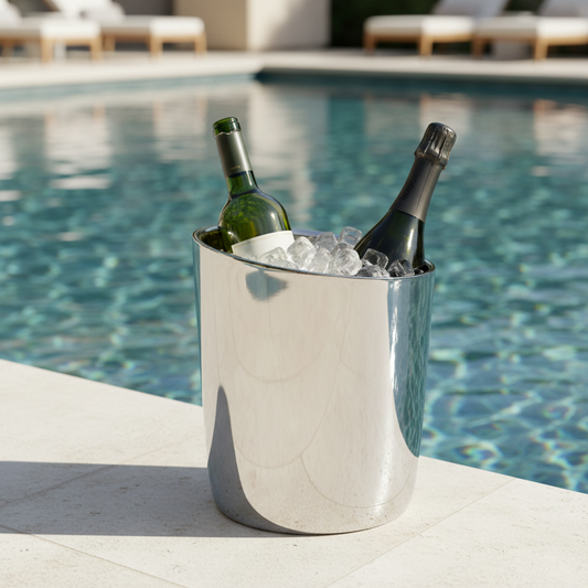 Slant Ice Bucket | Double wall | Stainless Steel | Ice Pattern