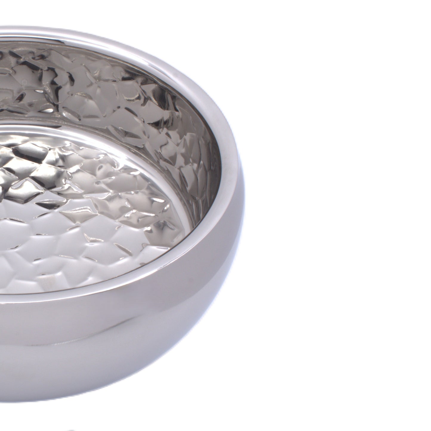Round Bowl | Double Wall | Stainless Steel | Ice Pattern 