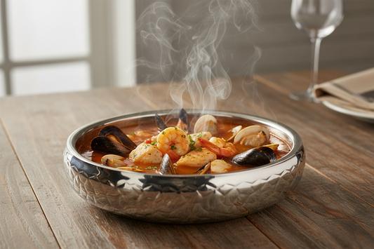 Shallow Belly Serving Bowl | Double Wall | Stainless Steel