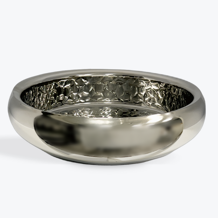 Round Bowl | Double Wall | Stainless Steel | Ice Pattern