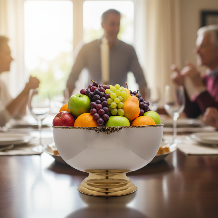 Large Bowl Serveware | Stainless Steel &amp; Brass