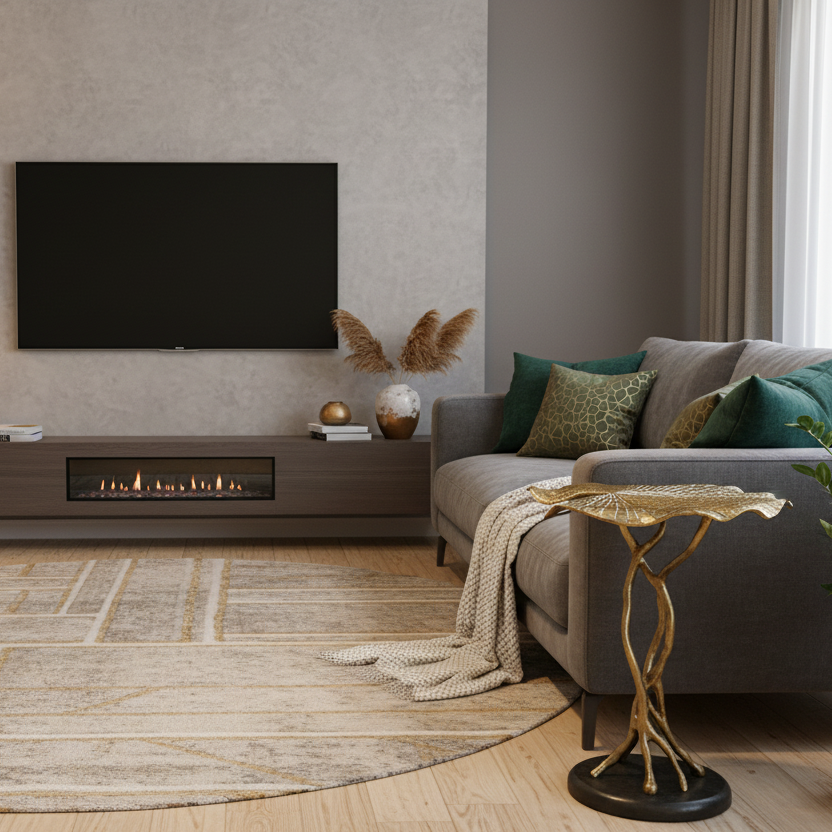 End Table | Leaf Collection | Gold Color | 310034