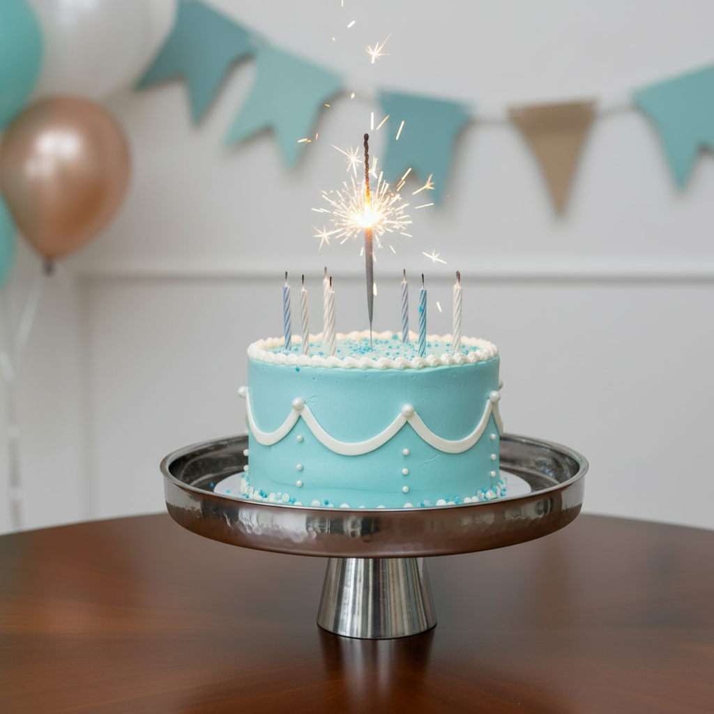 Cake Stand | Double wall | Stainless Steel | Ice Pattern