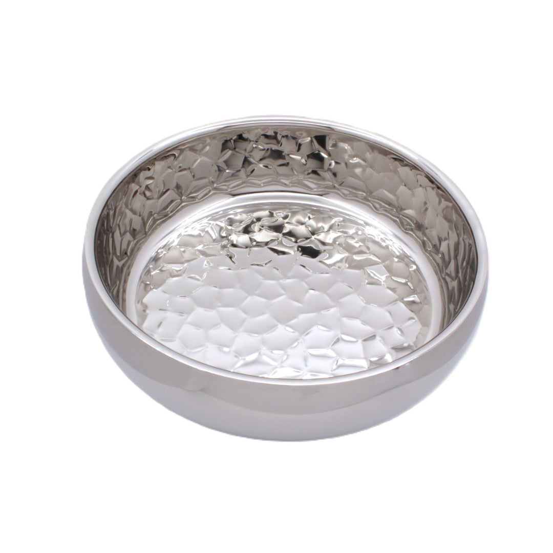 Round Bowl | Double Wall | Stainless Steel | Ice Pattern 