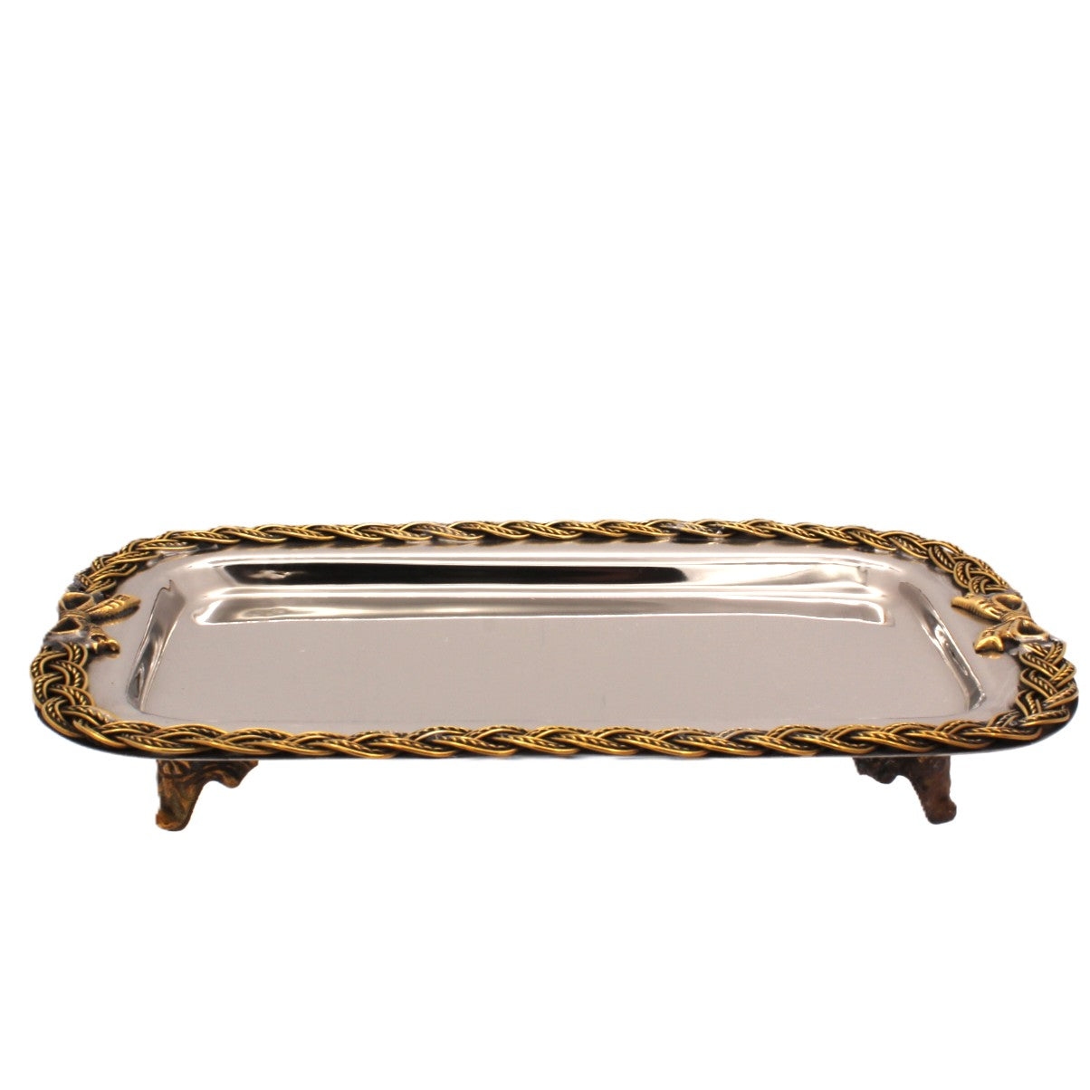 Rectangular Tray | Two Tone | St Steel & Brass