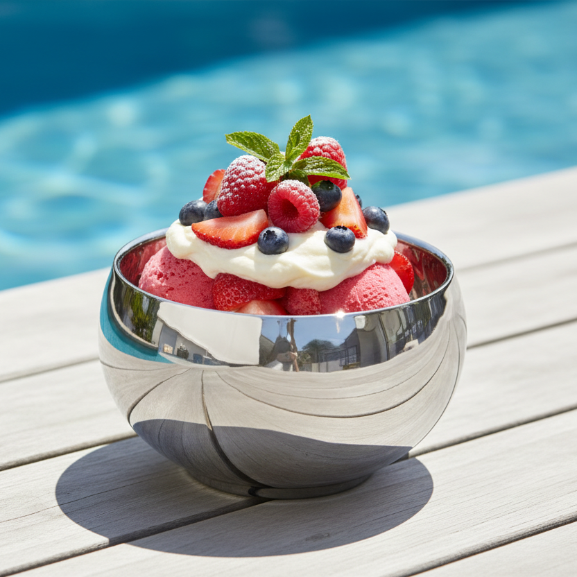 Daisy Bowl | Double Wall | Stainless Steel | Ice Pattern